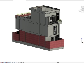 Model 3d revit nhà ở phố 3 tầng 5.7x14.9m(kiến trúc+kết cấu+nội thất+điện nước+điều hòa không khí+phối cảnh