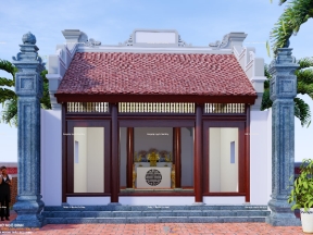 Model 3D Sketchup đền thờ thành hoàng làng
