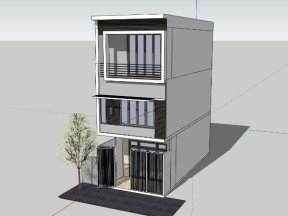 Model 3dmax su nhà ở 3 tầng 5x11m