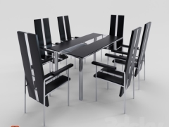 Model 3dmax thiết kế bàn ghế ăn hiện đại, sang trọng