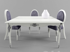 Model 3dmax thiết kế bàn ghế ăn tân cổ điển miễn phí