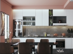 Model 3dmax thiết kế nội thất nhà bếp cực đẹp