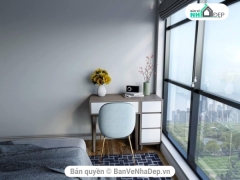 Model 3dmax thiết kế nội thất phòng khách, phòng ngủ chung cư
