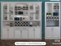 Model 3dmax thiết kế tủ rượu tân cổ điển | Banvenhadep.vn
