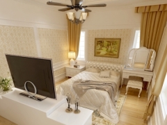 Model 3dsmax 2013 + Vray nội thất phòng ngủ tân cổ điển đẹp