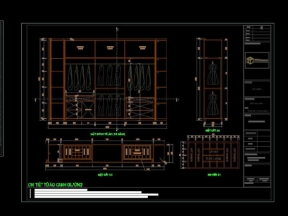 Model cad phòng ngủ khách bếp óc chó