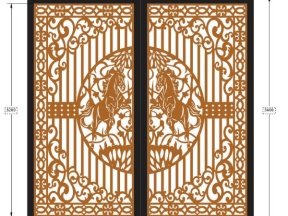 Model cắt cnc cổng ngựa 2 cánh