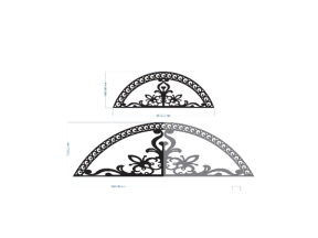 Model cắt cnc hoa văn mái kính dxf