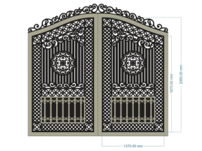 Model cắt cổng 2 cánh hót dxf