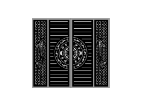 Model cnc cắt cổng 4 cánh cá chép ngược