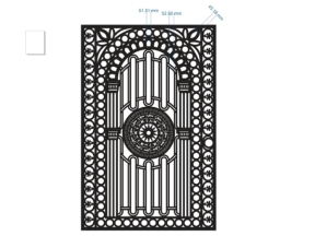 Model cnc cổng 1 cánh trống giữa