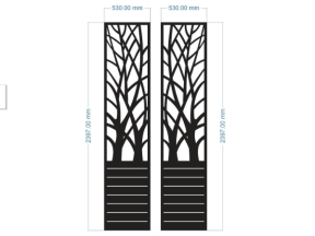 Model cnc cổng 2 cánh cây