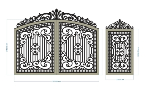Model cnc cổng 2 cánh chính và phụ hot