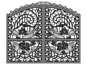 Model cnc cổng 2 cánh hoa sen mới nhất