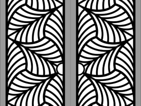 Model cnc cổng 2 cánh lá