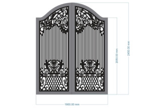 Model cnc cổng 2 cánh lá tây