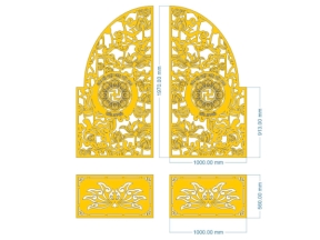 Model cnc cổng 2 cánh sen