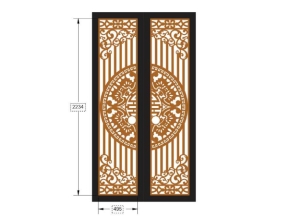 Model cnc cổng 2 cánh trống dơi dxf