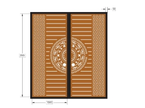 Model cnc cổng 2 cánh trống đồng bông tuyết