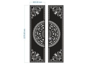 Model cnc cổng 2 cánh trống đồng có ổ khóa