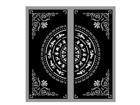 Model cnc cổng 2 cánh trống đồng dxf dxf