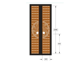 Model cnc cổng 2 cánh trống đồng mới
