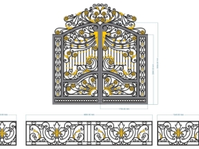 Model cnc cổng 2 cánh và hàng rào siêu hot