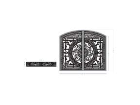 Model cnc cổng 2 cánh và vách sen