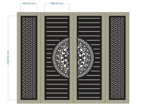 Model cnc cổng 4 cánh autocad
