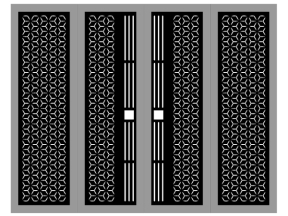 Model cnc cổng 4 cánh bông tuyết