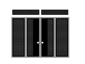 Model cnc cổng 4 cánh bông tuyết có ô thoáng