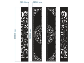 Model cnc cổng 4 cánh cá chép trống đồng