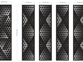 Model cnc cổng 4 cánh chính và phụ đơn giản