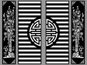 Model cnc cổng 4 cánh chữ thọ trúc