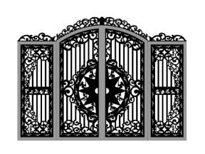 Model cnc cổng 4 cánh có vòm