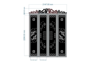Model cnc cổng 4 cánh có vòm giá rẻ