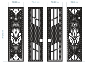 Model cnc cổng 4 cánh đẹp mắt autocad