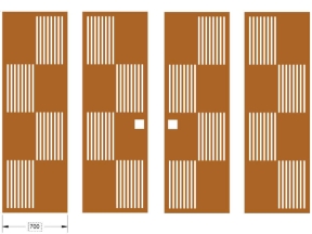 Model cnc cổng 4 cánh đơn giản kẻ sọc
