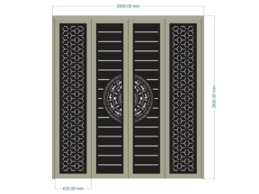 Model cnc cổng 4 cánh dxf bông tuyết 2d