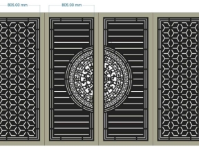 Model cnc cổng 4 cánh dxf mới