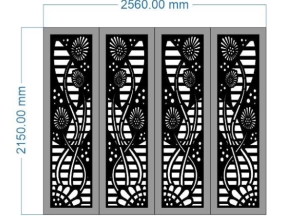 Model cnc cổng 4 cánh hoa đẹp