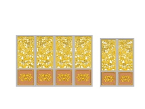 Model cnc cổng 4 cánh hoa sen chính và phụ