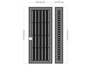 Model cnc cổng 4 cánh hoa văn chữ vạn