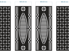 Model cnc cổng 4 cánh hoa văn đơn giản nhất dxf