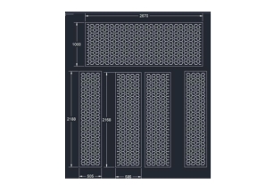 Model cnc cổng 4 cánh kết hợp ô thoáng bông tuyết dxf