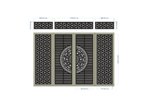 Model cnc cổng 4 cánh ô thoáng bông tuyết