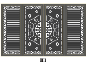 Model cnc cổng 4 cánh phát tài phát lộc dxf