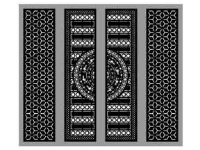 Model cnc cổng 4 cánh trống bông tuyết