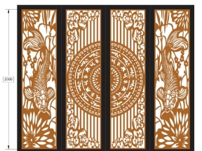 Model cnc cổng 4 cánh trống cá chép mới