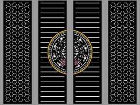 Model cnc cổng 4 cánh trống đồng bông tuyết dwg